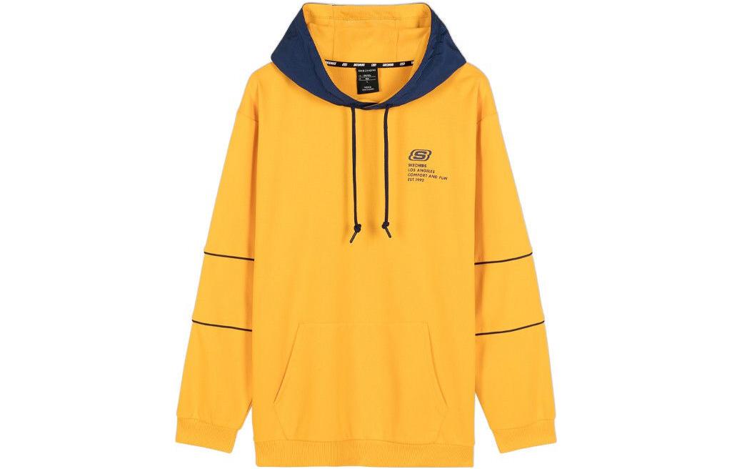 Skechers Gold Yellow Knit Pullover Hoodie with Letter Print Design L420M193-00X6