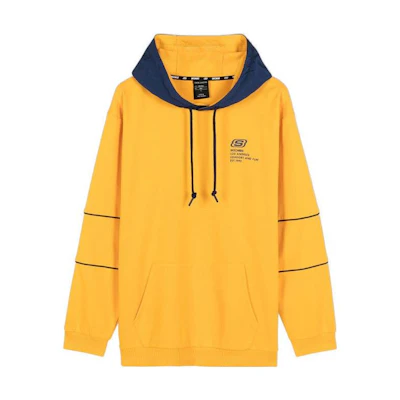 Skechers Gold Yellow Knit Pullover Hoodie with Letter Print Design L420M193-00X6