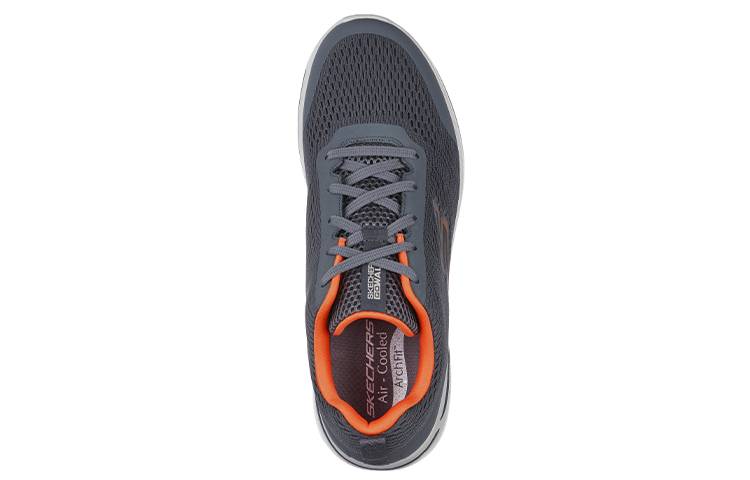 Shop Skechers GOwalk Arch Fit 理想 舒適防滑 低筒休閒跑步鞋 灰橙色