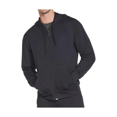 Skechers GOwalk Black Hoodie Jacket - Soft, Comfortable, Full-Zip Design M3JA181-BLK
