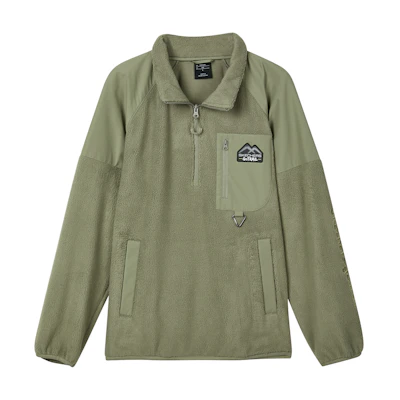 Skechers GOwalk Fashion Knit Half-Zip Pullover Hoodie Men’s Vetiver Green L423M082-01DR