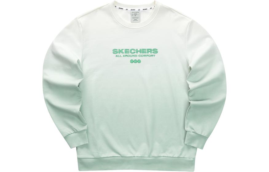 Skechers Gradient Letter Crewneck Pullover Unisex Sweatshirt Light Green Gradient L423U054-03K2