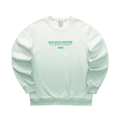 Skechers Gradient Letter Crewneck Pullover Unisex Sweatshirt Light Green Gradient L423U054-03K2