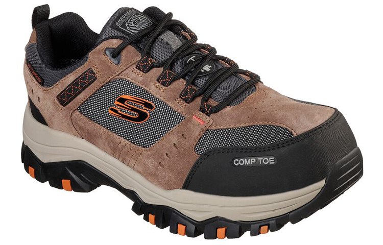 Lookbook Skechers Greetah Comp Toe 'Grey Brown' 77183-BRBK