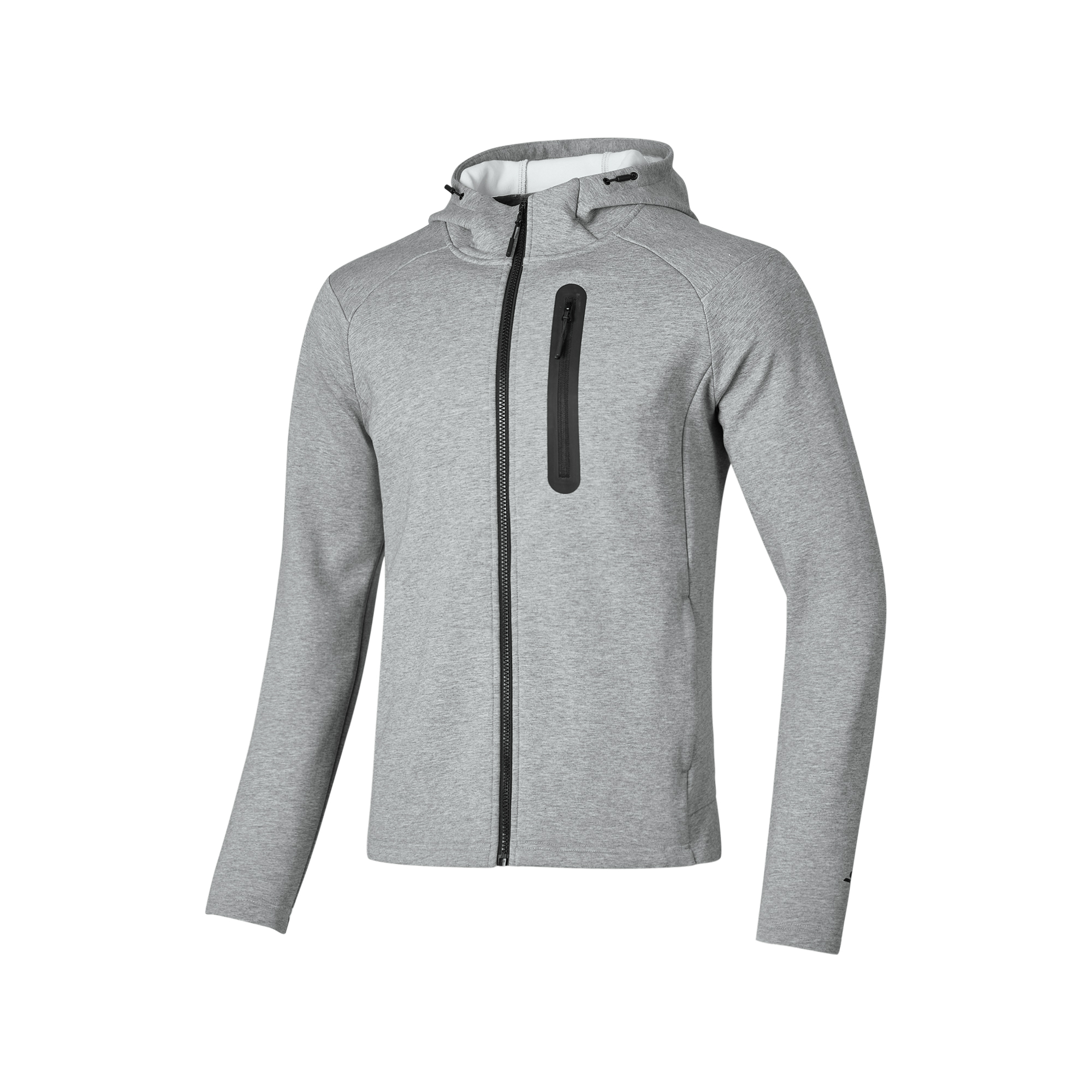 Skechers Grey Hooded Jacket with Simple Logo - Comfortable & Stylish P424M169-02H3