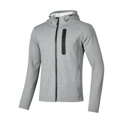 Skechers Grey Hooded Jacket with Simple Logo - Comfortable & Stylish P424M169-02H3