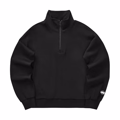 Skechers Half-Zip Pullover Sweatshirt Black - Stylish & Comfortable L324W048-0018