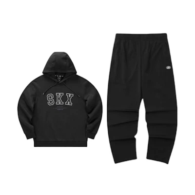Skechers Hoodie and Jogger Set – Unisex, Carbon Black, Comfortable Logo Design L224M082-0018+P422M063-0018
