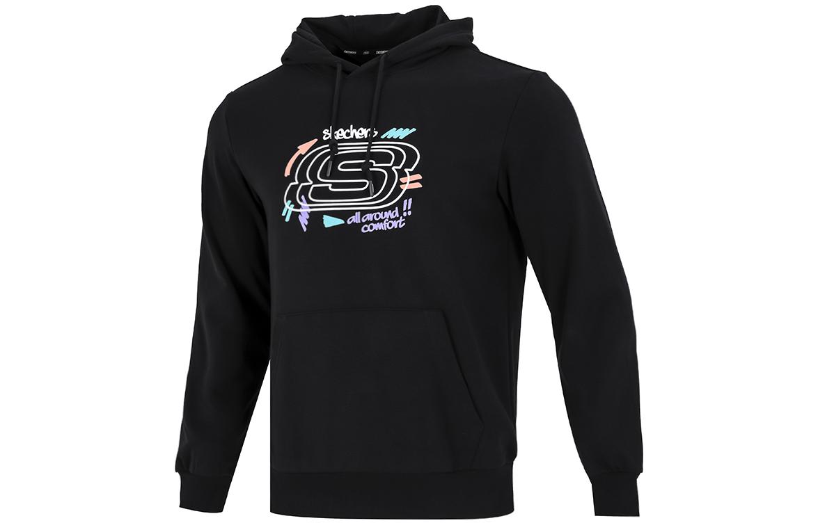 Skechers Hoodie with Front Logo Print and Drawstring Design L322U087