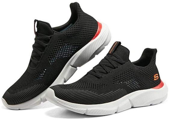 Skechers Ingram 'Shock Absorbent Non-slip Wear-resistant Low Top Casual Black Orange' 210281-BLK Shop Skechers Ingram 'Shock Absorbent Non-slip Wear-resistant Low Top Casual Black Orange' 210281-BLK