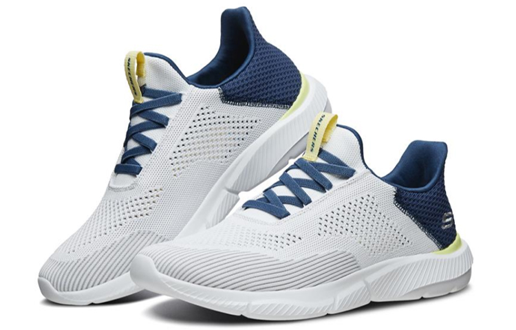 Lookbook Skechers Ingram Putih/Biru/Kuning 666097-WHT
