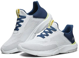Lookbook Skechers Ingram Putih/Biru/Kuning 666097-WHT