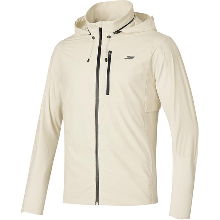 Skechers Ivory White Cooling Quick-Dry Breathable Long-Sleeve Running Jacket P324M049-001J