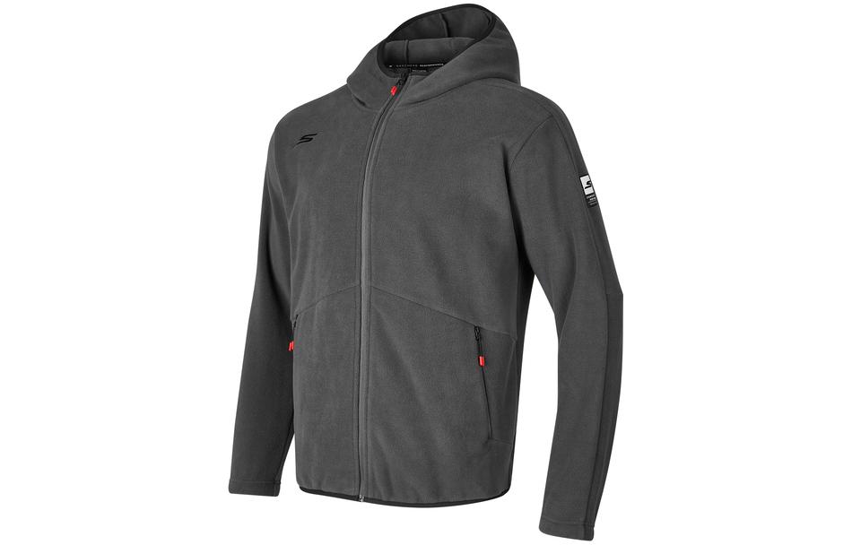 Skechers Knit Hoodie Casual Sports Jacket for Men Iron Gray P423M107-00C9