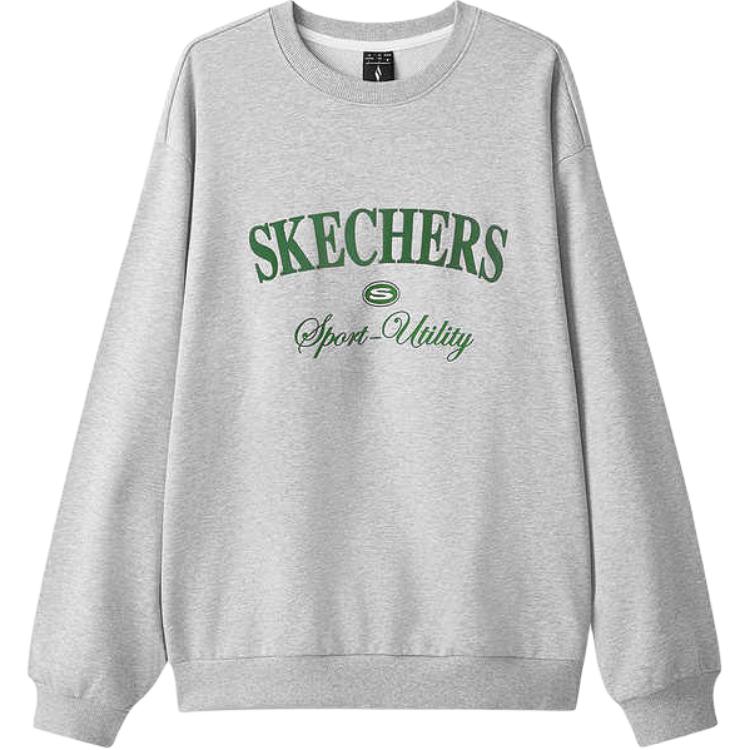 Skechers Knit Pullover Sweatshirt Athletic Series - Letter Graphic Grey L424U010-01UV