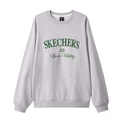 Skechers Knit Pullover Sweatshirt Athletic Series - Letter Graphic Grey L424U010-01UV