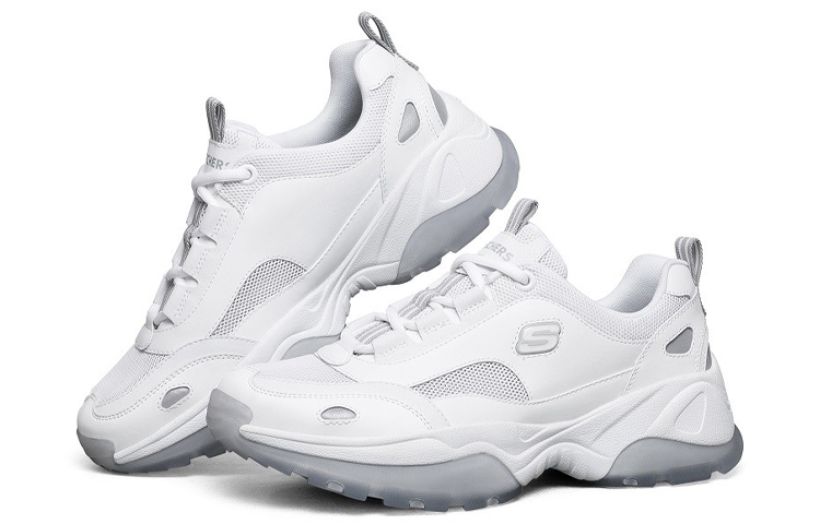 Shop Skechers Kozmiks 復古厚底老爹鞋 白藍