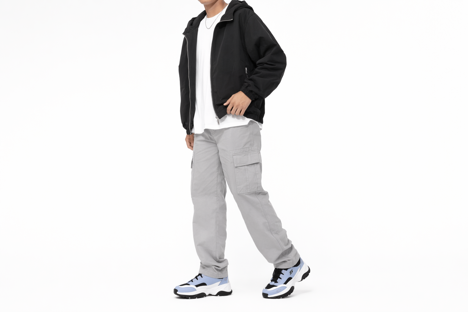 Order Skechers Kozmiks 透氣防滑 低筒老爹鞋 藍白黑