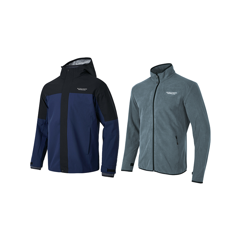 Skechers Lanlin Series SS24 Zip Windbreaker Jacket Navy Academy Blue P423W186-02MZ