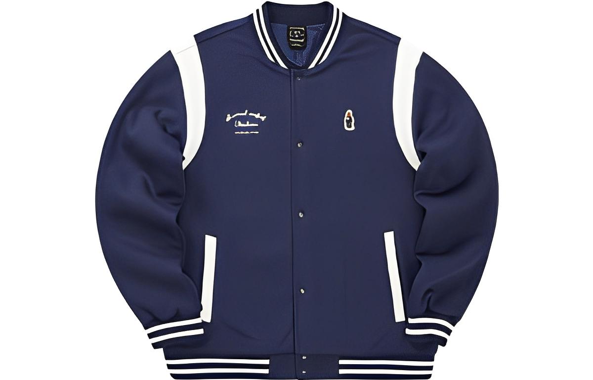 Skechers Laughing Monster Logo Embroidered Knit Bomber Jacket - Unisex Mid Blue L322U097-007D