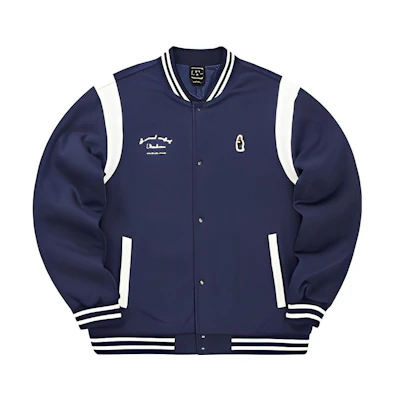 Skechers Laughing Monster Logo Embroidered Knit Bomber Jacket - Unisex Mid Blue L322U097-007D