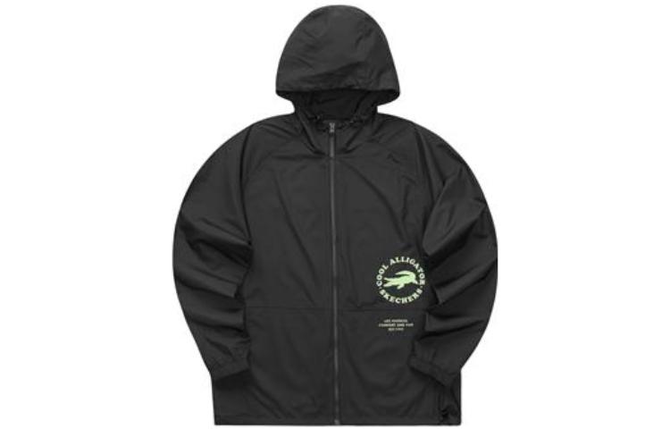Skechers Laughing Monster Series Black Casual Woven Hooded Jacket L222M078