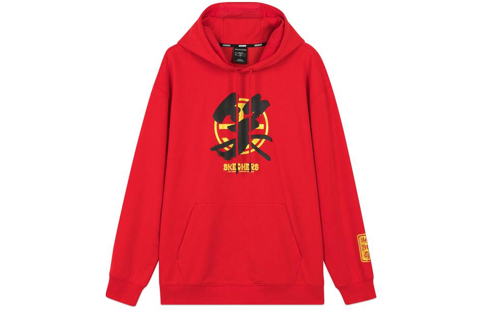 Skechers Laughing Monsters Letter Print Hoodie Unisex - Racing Red L420U272-001W