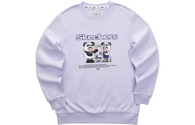 Skechers Letter Cartoon Print Knit Sweatshirt Unisex - Heather Purple L423U055-00FW