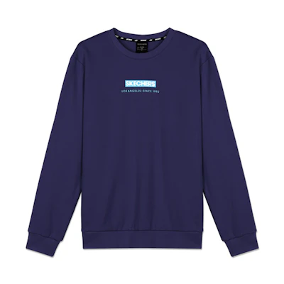 Skechers Letter Logo Crewneck Sweatshirt Unisex - Medieval Blue L320U110-007D