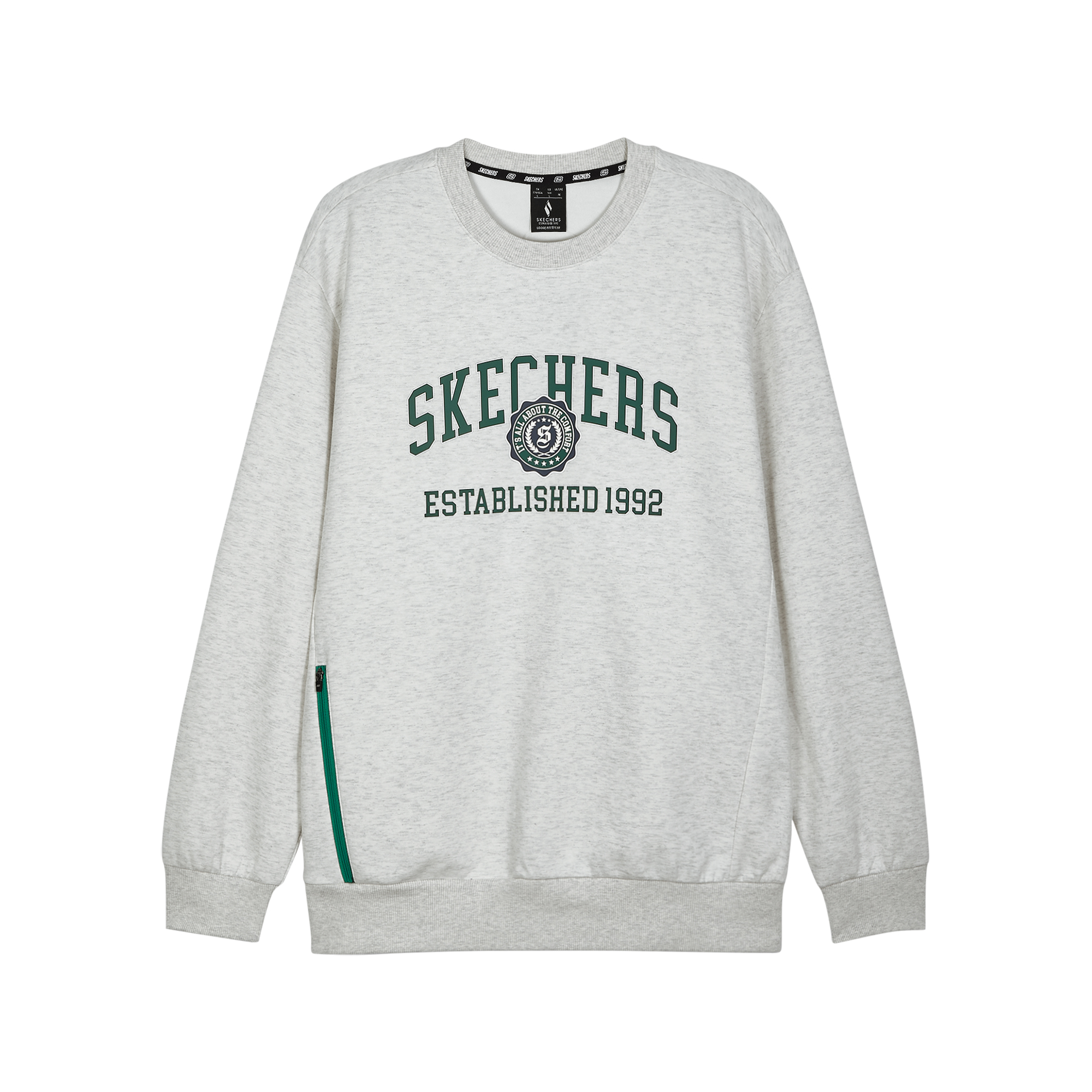 Skechers Letter Logo Graphic Crewneck Sweatshirt Unisex - Grey L424U054-0248