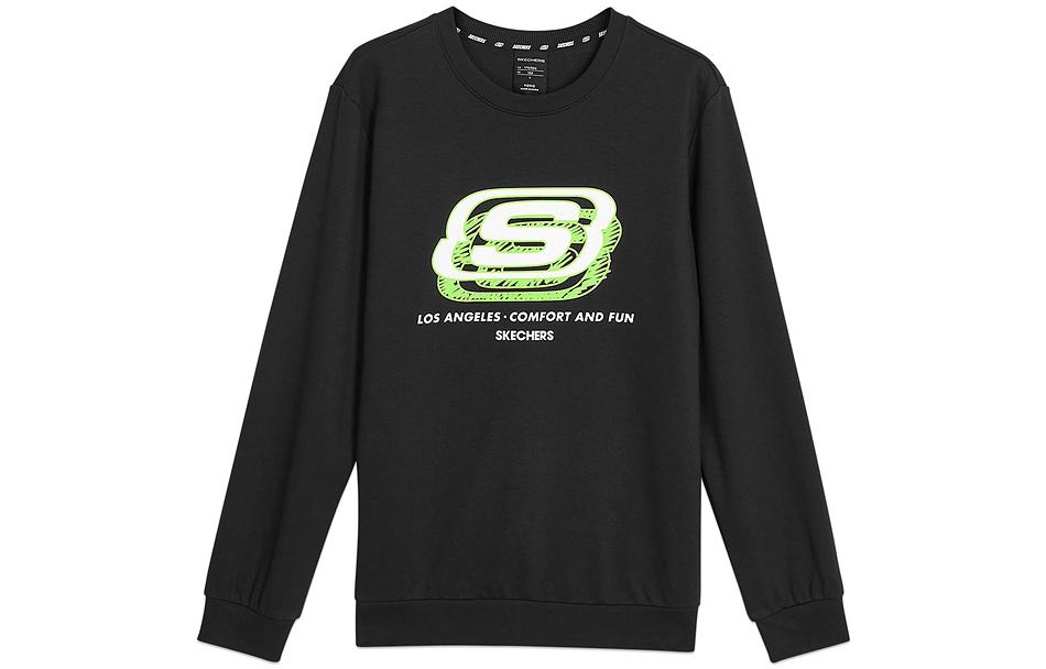 Skechers Letter Logo Print Knit Crewneck Sweatshirt Unisex L321U240