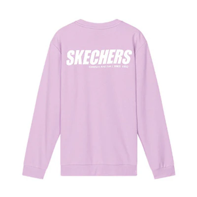Skechers Letter Logo Print Pullover Sweatshirt Unisex - Light Snow Cyan L320U106-00EW