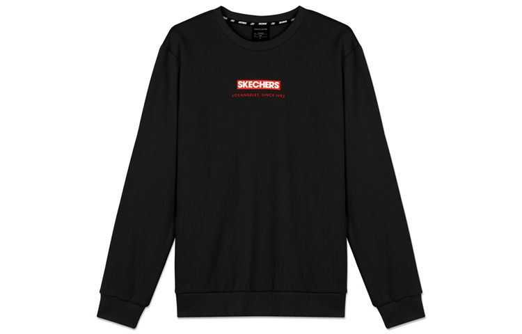 Skechers Letter Logo Pullover Sweatshirt Unisex Carbon Black Color L320U110-0018