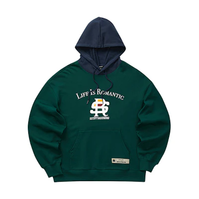 Skechers Letter Print Colorblock Hoodie Unisex Forest Green L123U005-02A2