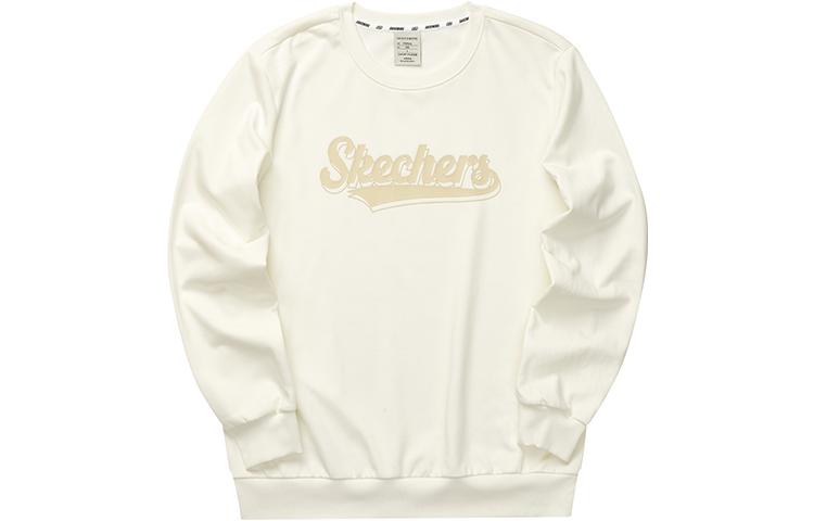 Skechers Letter Print Crewneck Long-Sleeve Sweatshirt Unisex - Marshmallow White L323U075-0074