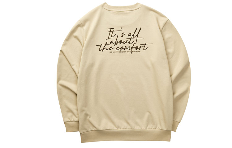 Skechers Letter Print Crewneck Sweatshirt Irish Cream Casual Series L323M061-028R