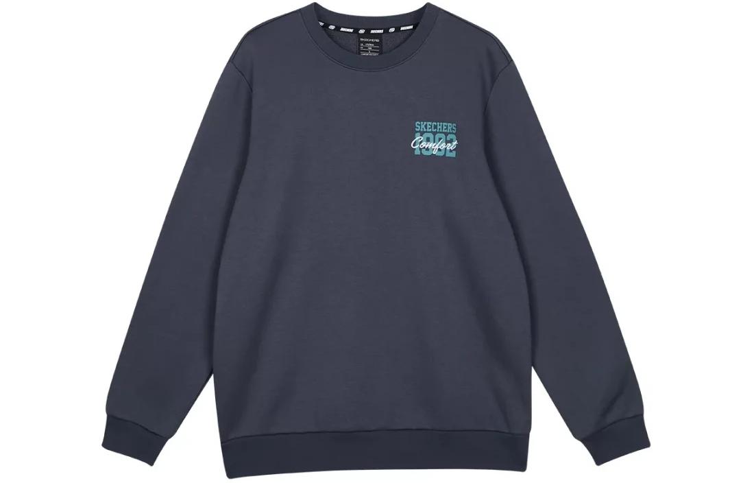 Skechers Letter Print Fleece Pullover Sweatshirt Unisex - Odyssey Gray L423U088-026R