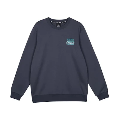 Skechers Letter Print Fleece Pullover Sweatshirt Unisex - Odyssey Gray L423U088-026R