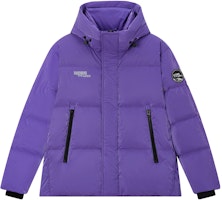 Skechers Letter Print Hooded Short Down Jacket Unisex - Dark Purple. L423U178-00QD Skechers Letter Print Hooded Short Down Jacket Unisex - Dark Purple. L423U178-00QD