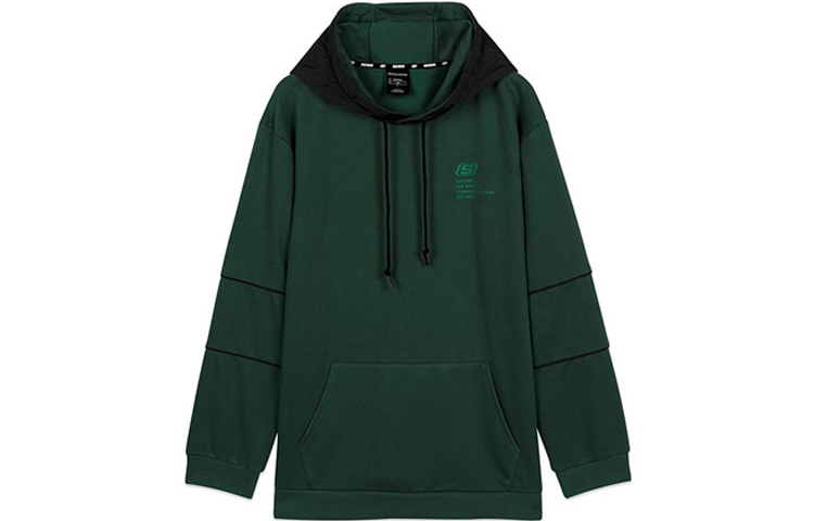 Skechers Letter Print Knit Hoodie Men’s Manor Green L420M193-00X9