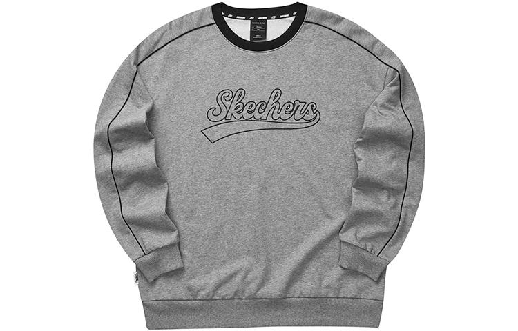Skechers Letter Print Retro Casual Sweatshirt Unisex Medium Heather Gray L323U080-004F