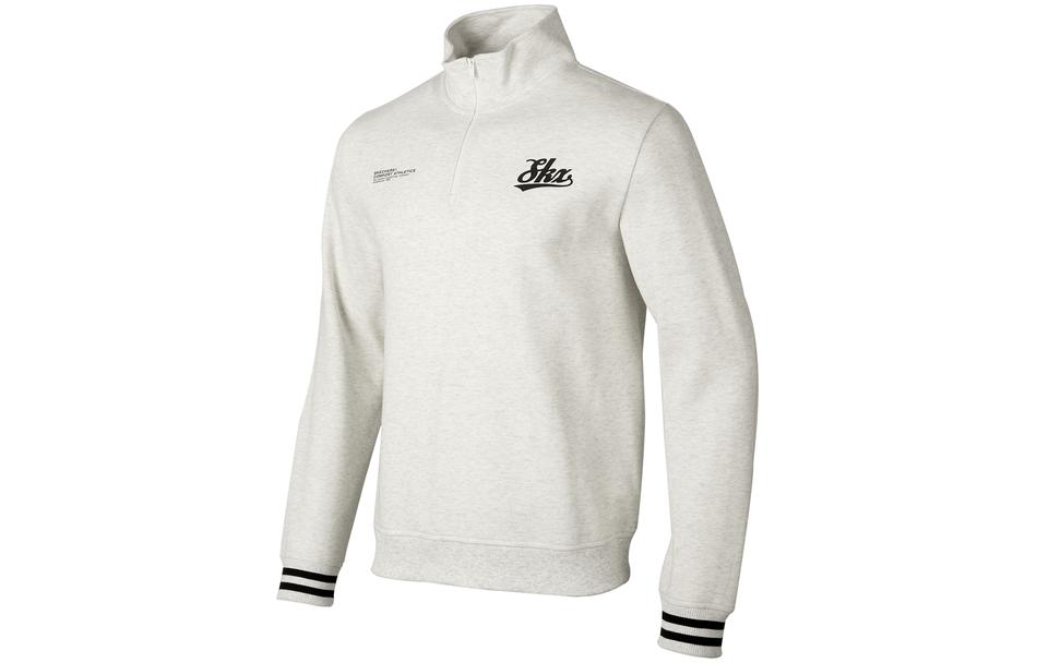 Skechers Letter Print Unisex Long Sleeve Sweatshirt Light Beige P423M047-02F0