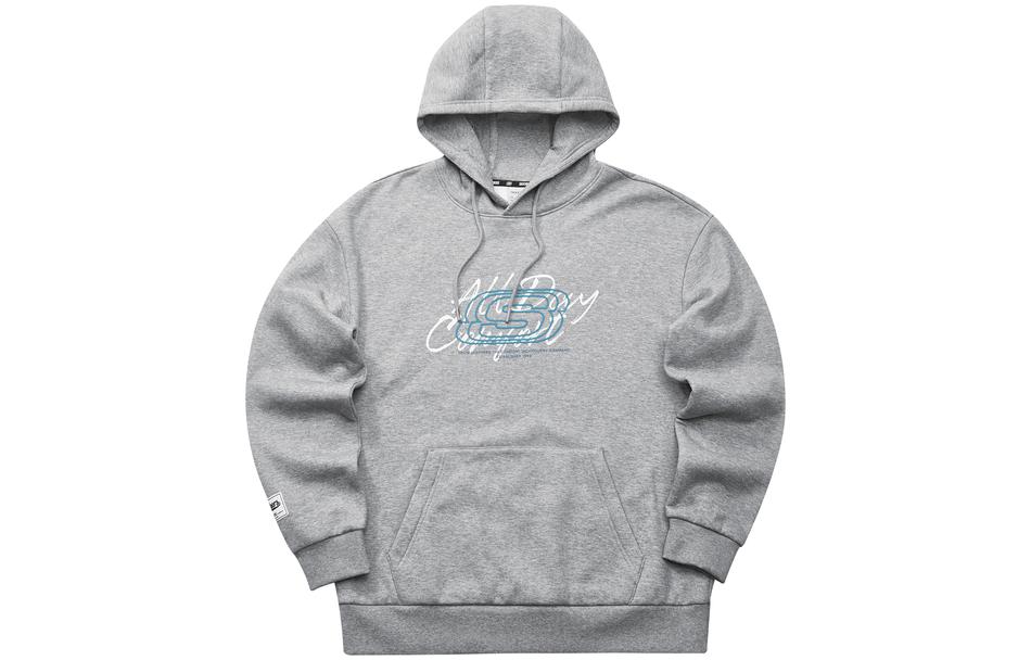 Skechers Letter Print Unisex Pullover Hoodie - Light Grey L323U081-004F