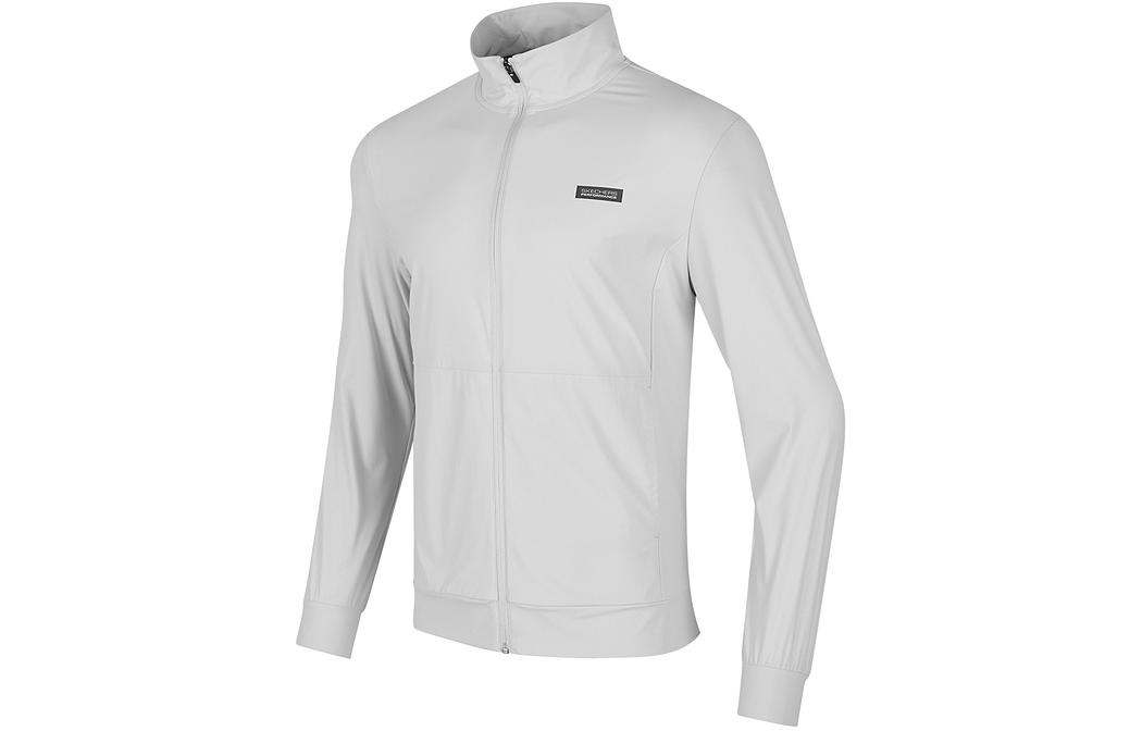 Skechers Light Gray Solid Color Zip-Up Jacket Casual Long Sleeve P224M065-00PD