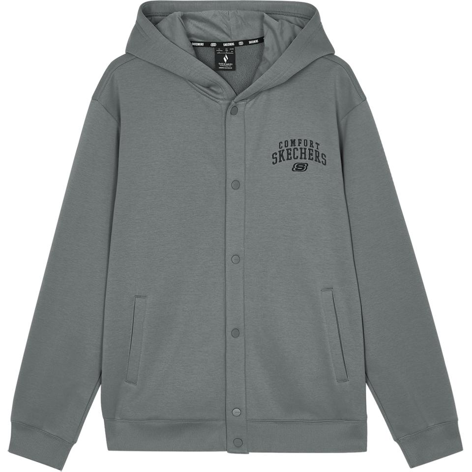 Skechers Lightweight Breathable Hoodie Running Jacket - Gray Casual Style L324M052-040R