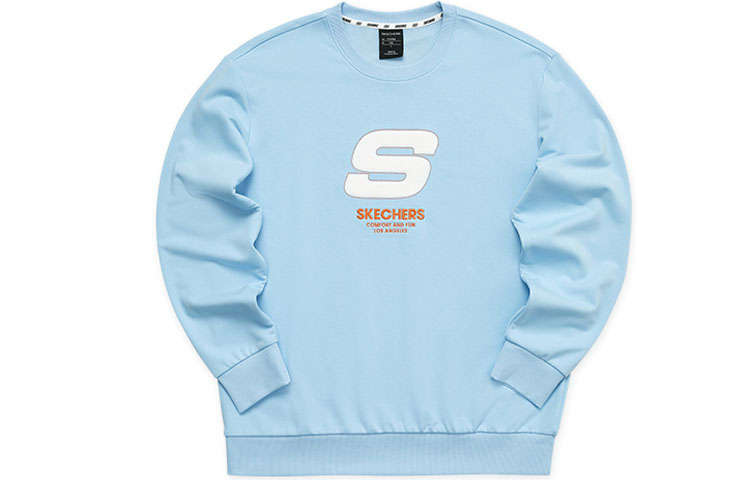 Skechers Logo Casual Pullover Crewneck Sweatshirt Airy Blue Unisex L321U139-01CQ