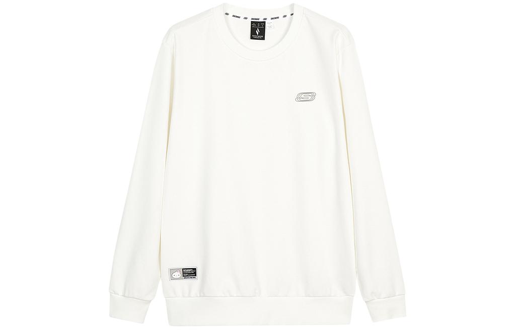 Skechers Logo Crewneck Pullover Sweatshirt Unisex - Marshmallow White L124U173-0074