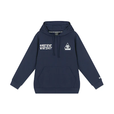 Skechers Logo Navy Blue Knit Hooded Sweatshirt for Men L120M063