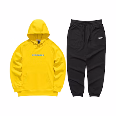 Skechers Logo Print Casual Sweatshirt and Jogger Set - Fashion & Comfort L121U100-00RG+L322M002-0018