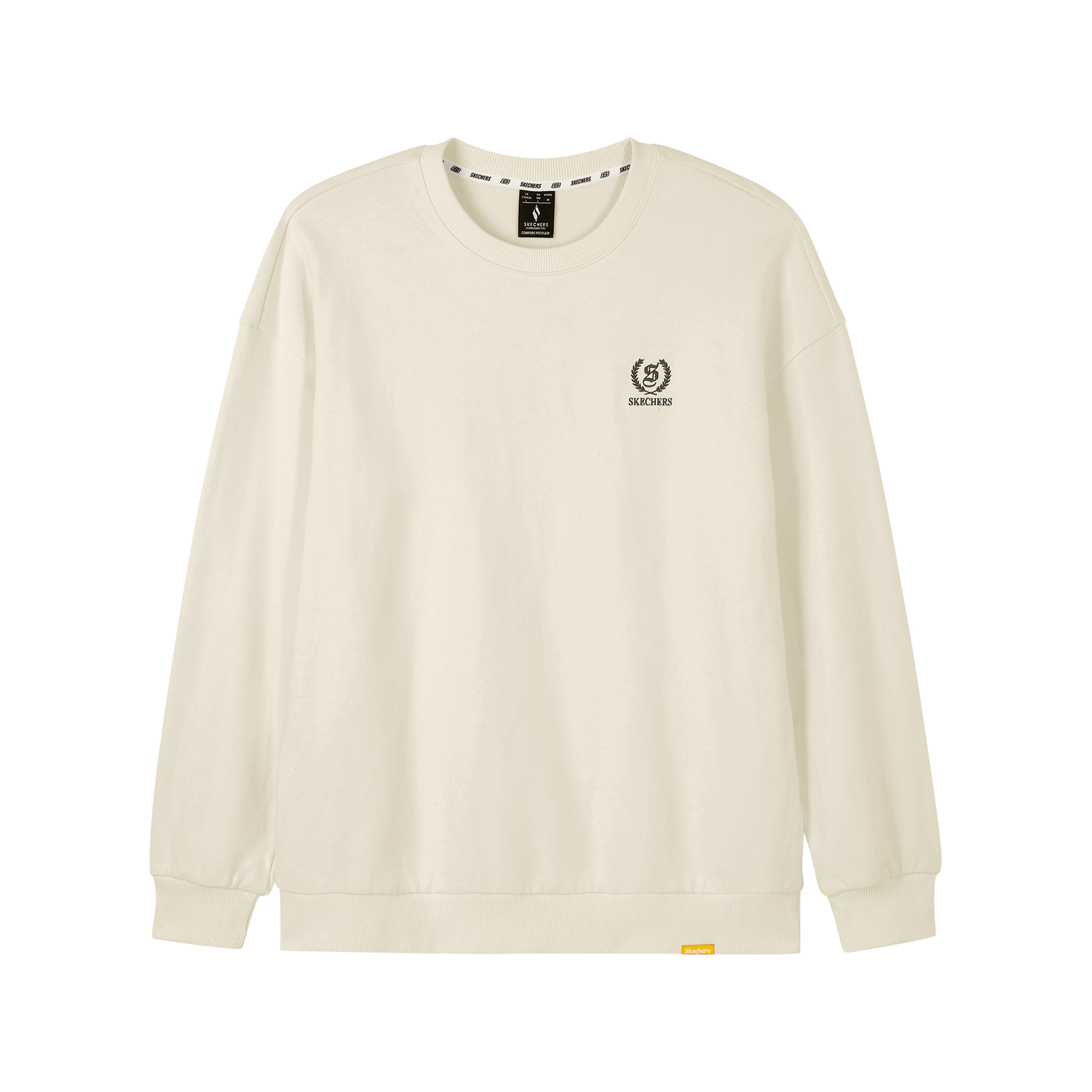 Skechers Logo Print Crewneck Long Sleeve Sweatshirt Unisex Off-White L324U094-01SV